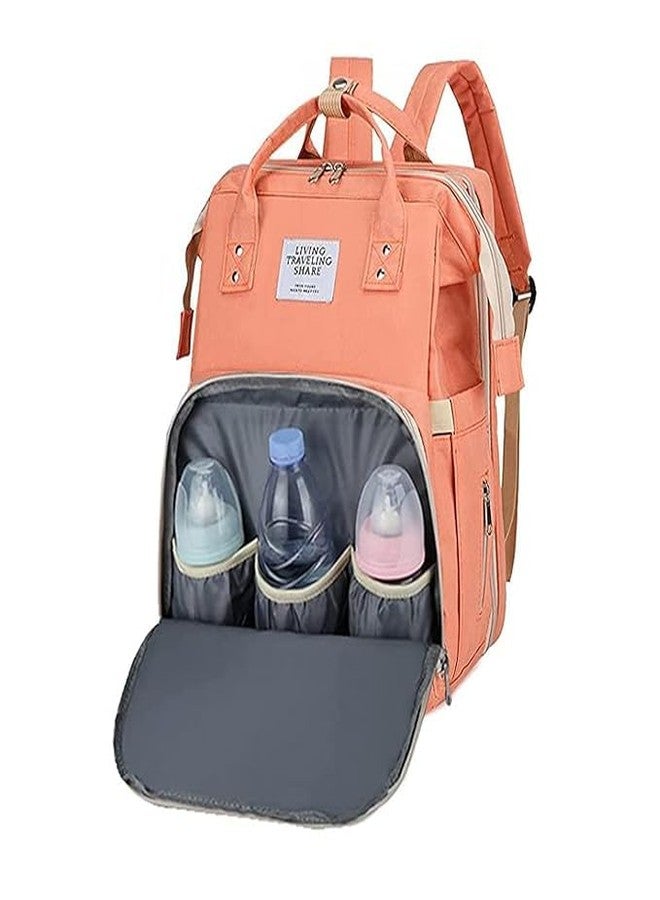 ADSON Diaper Bag Backpack Foldable Mother Bag bagpack for Girls and Boys Mothers Maternity Bags Spacious Waterproof Backpack With Multiple Pockets (Peach) - Image 5