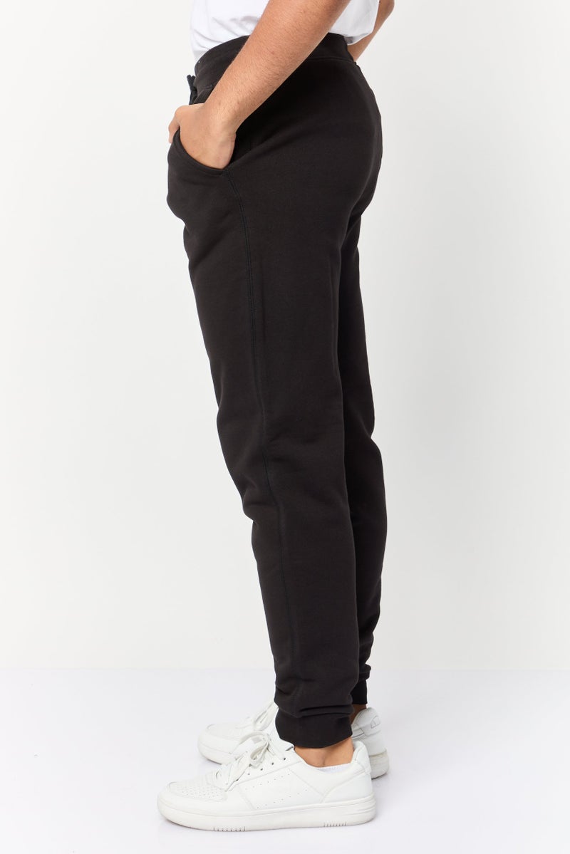 Celio Men Regular Fit Solid Jogger Pants, Black  - Image 3
