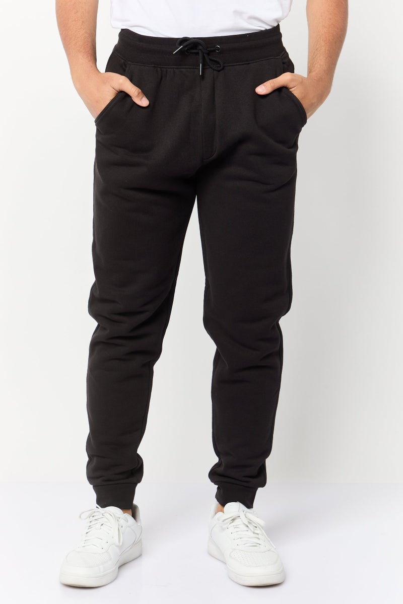 Celio Men Regular Fit Solid Jogger Pants, Black  - Image 1