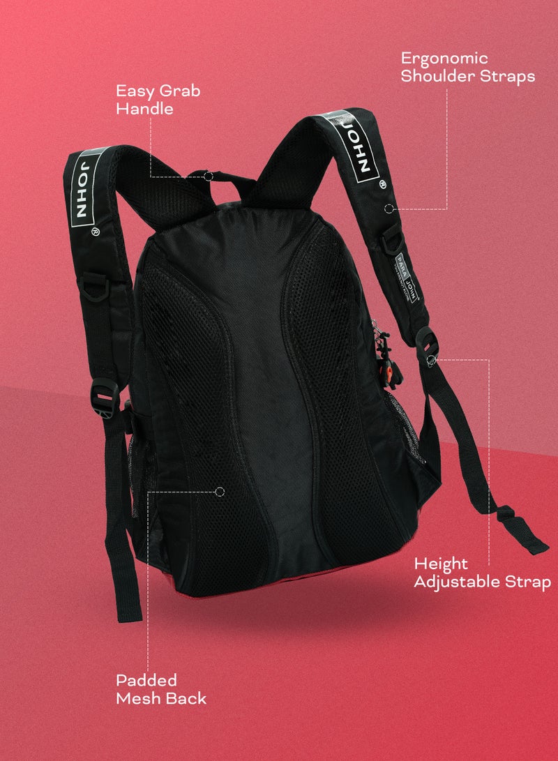 PARAJOHN Classic Students School Backpack Red - Image 3