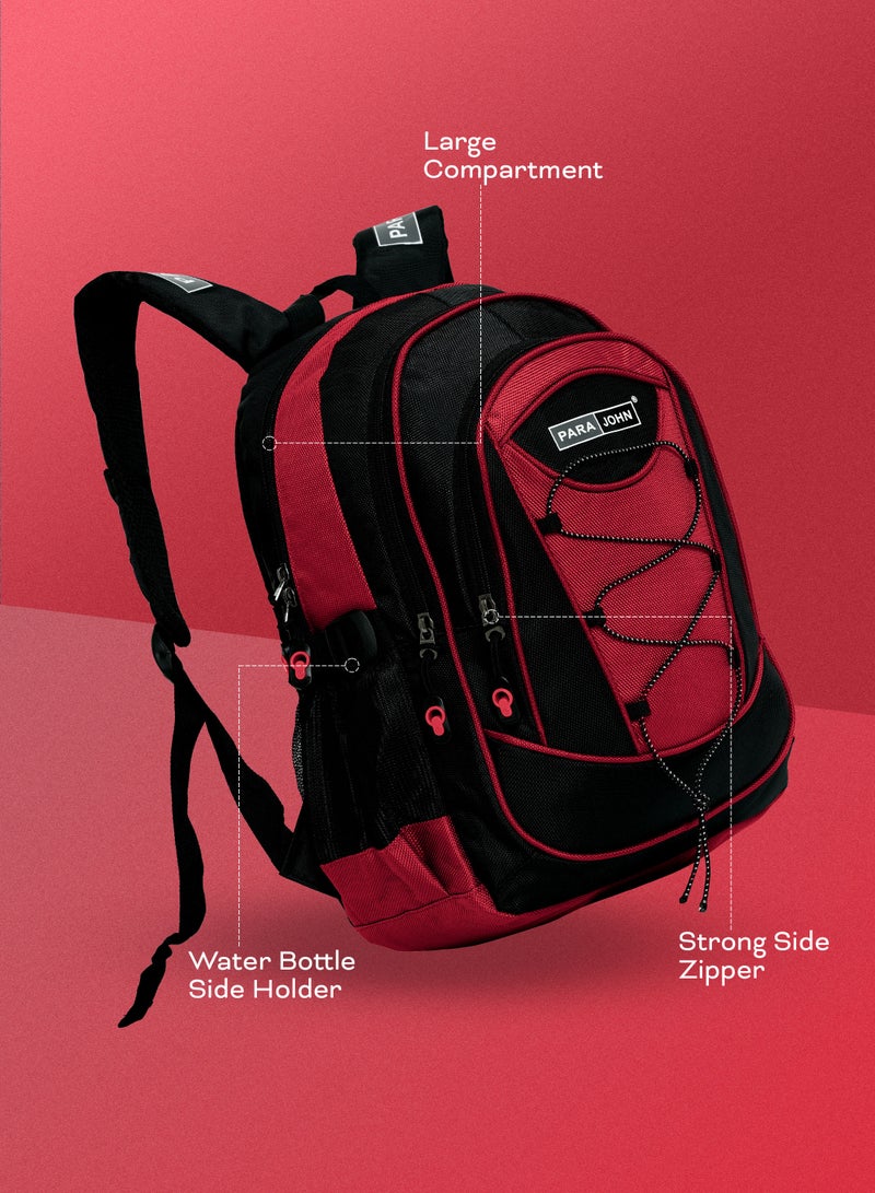 PARAJOHN Classic Students School Backpack Red - Image 4
