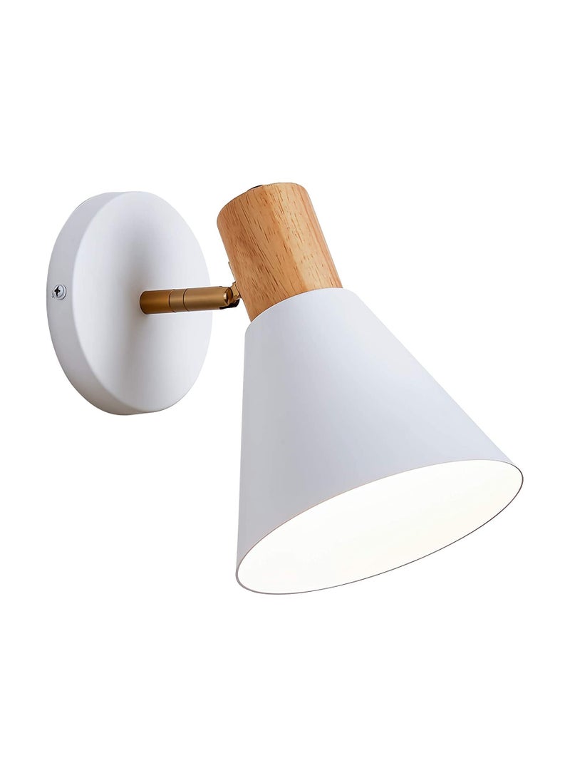 SYOSI LED Wall Mounted Reading Lights, Simple Indoor Reading Wall Lamp, White Adjustable Bedside Wall lamp, Bathroom Lighting for Bedside Vanity Bedroom Hallway Living Room - Image 1