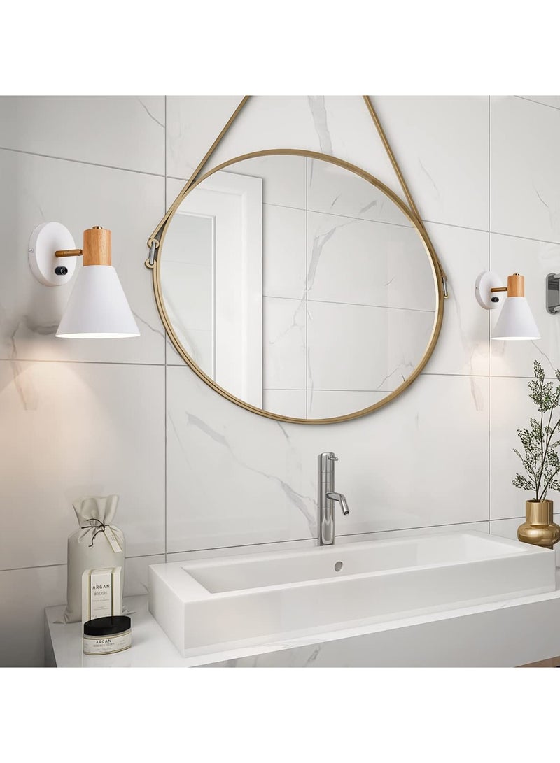 SYOSI LED Wall Mounted Reading Lights, Simple Indoor Reading Wall Lamp, White Adjustable Bedside Wall lamp, Bathroom Lighting for Bedside Vanity Bedroom Hallway Living Room - Image 2