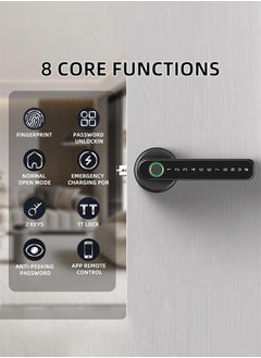 Taimi Zinc Alloy Built-in Smart Door Lock Durable, Secure and Versatile With Fingerprint, Password, Mechanical Key and App Integration  - Image 2