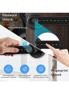 Taimi Zinc Alloy Built-in Smart Door Lock Durable, Secure and Versatile With Fingerprint, Password, Mechanical Key and App Integration  - Image 3