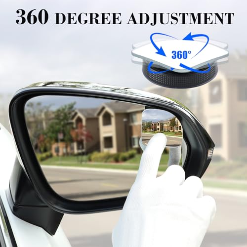 LivTee Blind Spot Car Mirror, Fan HD Glass Frameless Convex Side Mirror Blindspot, Reusable 360° Wide Angle Rear View Car Mirrors with Powerful Adjustable Suction Cup - Exterior Mirrors - Image 5