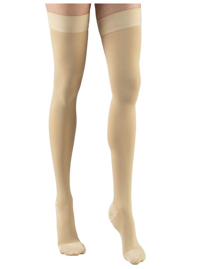 Truform 15-20 mmHg Compression Stockings for Men and Women, Thigh High Length, Dot Top, Closed Toe, Beige, Medium - Image 5