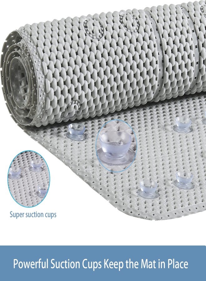 Webos Foam Bathtub Mat: Extra Long Bath Shower Mat for Tub with Drain Holes and Suction Cups for Bathroom(Light Grey, 10X40Inch) - Image 3