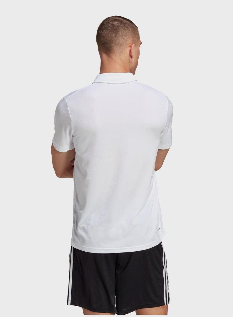 اديداس تي آر-إي إس بيس بولو قمصان تدريب رجالي أبيض - Image 2