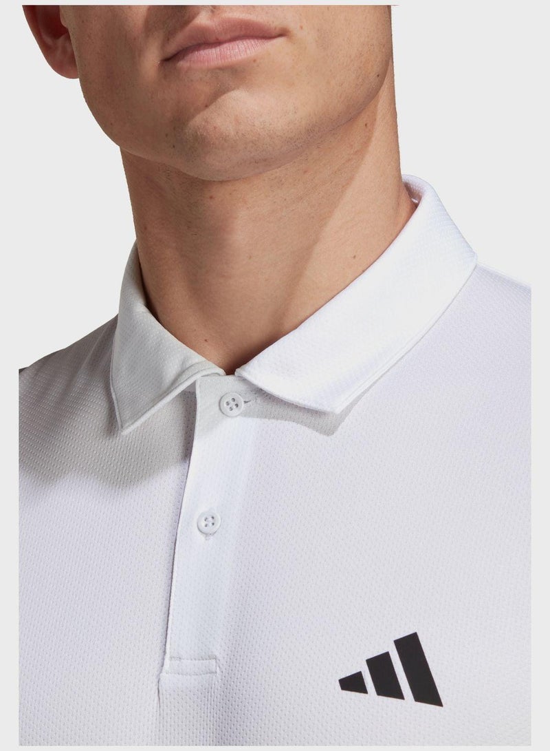 اديداس تي آر-إي إس بيس بولو قمصان تدريب رجالي أبيض - Image 3