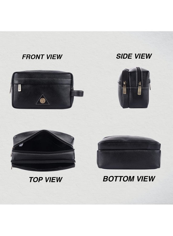  هاموندز فلاي كاتشر حقيبة أدوات الزينة HAMMONDS FLYCATCHER للجنسين - منظم سفر من الجلد الطبيعي مع مقصورات متعددة - مجموعة أدوات الزينة والحلاقة باللون الأسود - منظم أدوات الزينة وحقيبة مستحضرات التجميل للنساء، مقاس كبير وصغير 10.5 سم - Image 5