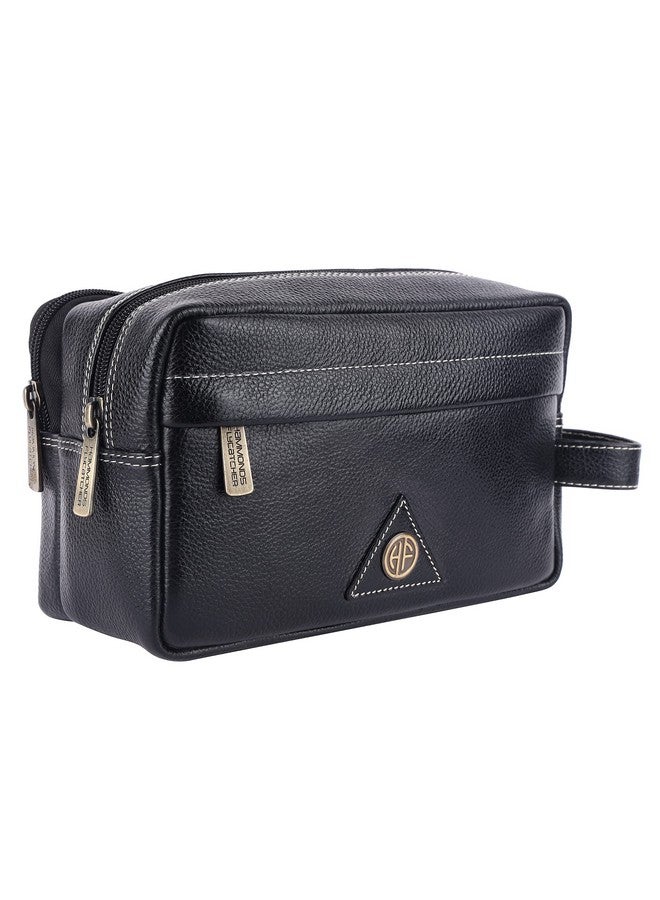  هاموندز فلاي كاتشر حقيبة أدوات الزينة HAMMONDS FLYCATCHER للجنسين - منظم سفر من الجلد الطبيعي مع مقصورات متعددة - مجموعة أدوات الزينة والحلاقة باللون الأسود - منظم أدوات الزينة وحقيبة مستحضرات التجميل للنساء، مقاس كبير وصغير 10.5 سم - Image 1