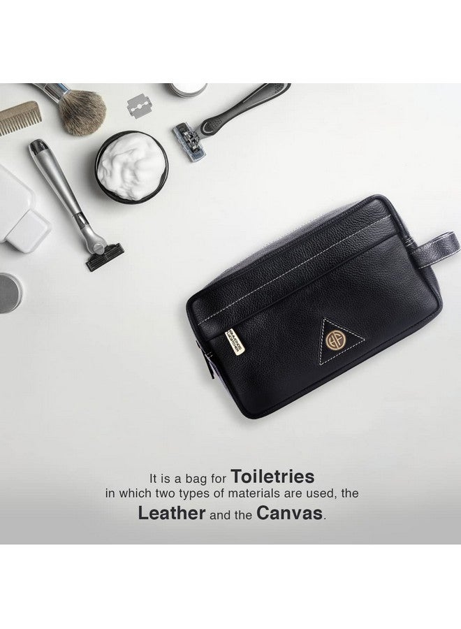  هاموندز فلاي كاتشر حقيبة أدوات الزينة HAMMONDS FLYCATCHER للجنسين - منظم سفر من الجلد الطبيعي مع مقصورات متعددة - مجموعة أدوات الزينة والحلاقة باللون الأسود - منظم أدوات الزينة وحقيبة مستحضرات التجميل للنساء، مقاس كبير وصغير 10.5 سم - Image 2