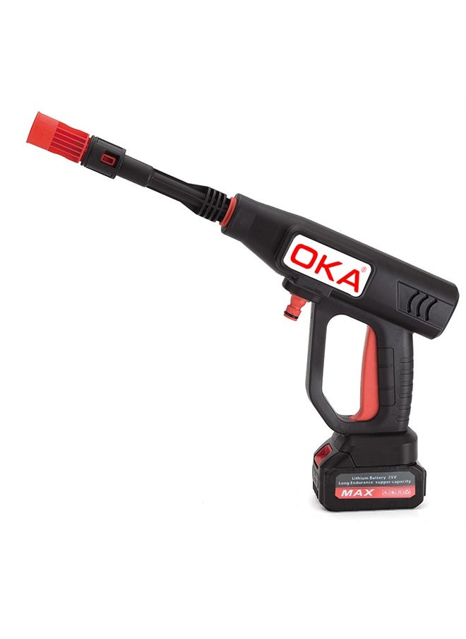 OKA Rechargeable Water Pressure Gun For Washing Cars Bicycles windows 21V – 280Watt – 12A – 15Bar /TTG30  - Image 1