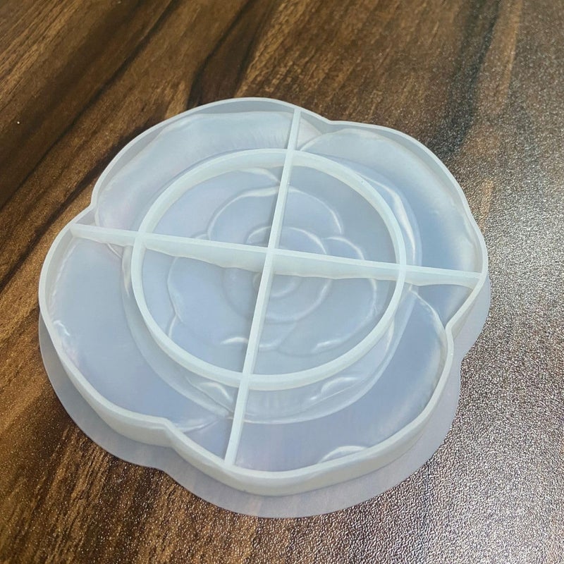 SNOOGG Pack of 2 Resin Mould Flower Tray Silicone Mould for epoxy Resin Casting and Resin Art, Anniversay gifiting DIY Crafts Home Decoration Wedding - Image 5