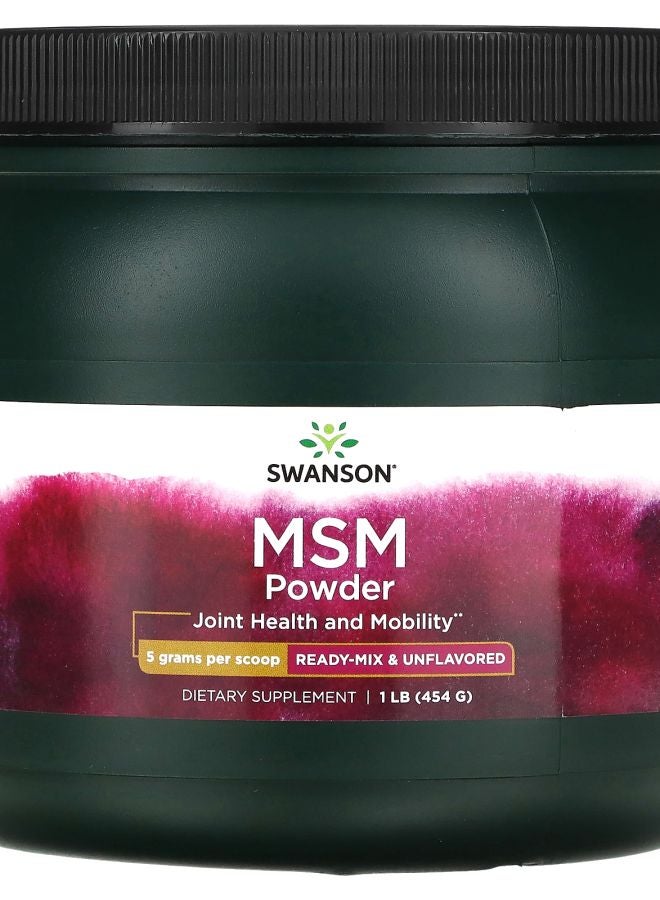 SWANSON MSM Powder Ready-Mix & Unflavored 5 g 1 lb (454 g)