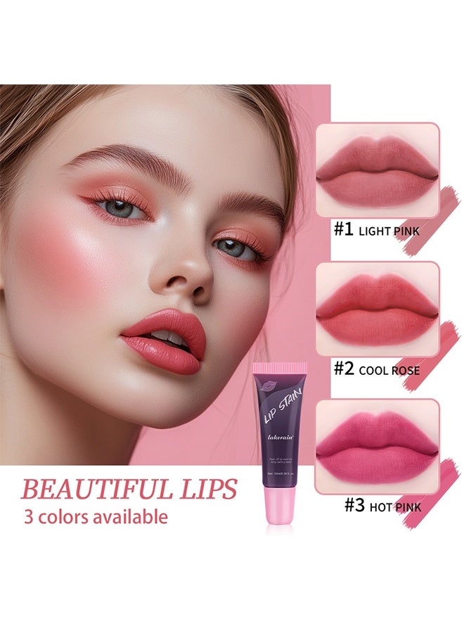 ليكرين صبغة الشفاه تقشير صبغة الشفاه بارد روز تقشير لون الشفاه صبغة أحمر شفاه طويل الأمد بقعة الشفاه تقشير العرق مقاوم للماء أحمر شفاه غير لامع مصطبغ للغاية سائل تقشير صبغة الشفاه 10 مل #02 - Image 2