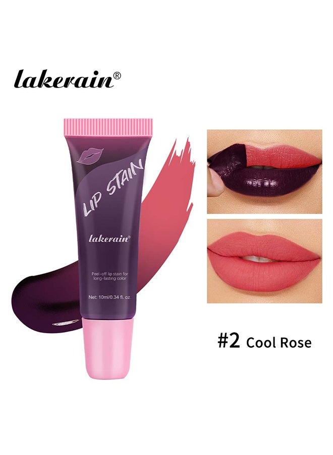 ليكرين صبغة الشفاه تقشير صبغة الشفاه بارد روز تقشير لون الشفاه صبغة أحمر شفاه طويل الأمد بقعة الشفاه تقشير العرق مقاوم للماء أحمر شفاه غير لامع مصطبغ للغاية سائل تقشير صبغة الشفاه 10 مل #02 - Image 1