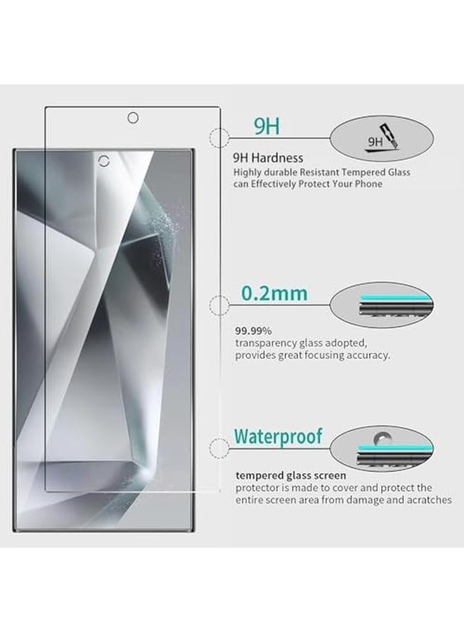 erorex 3 Plus 3 Pack 9H Tempered Glass Screen Protector For Samsung Galaxy S24 Ultra 5G, With Installation Alignment Frame Support Fingerprint Unlock Anti Scratch Film Screen Protector  - Image 4