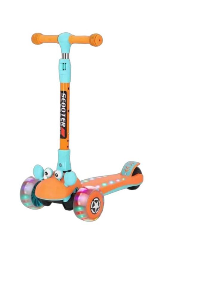 Kids Tripod Folding Scooter with Adjustable Height Anti-Slip Surface Flashing Wheel Lights for Boys and Girls 3 to 12 Years Old - Image 1