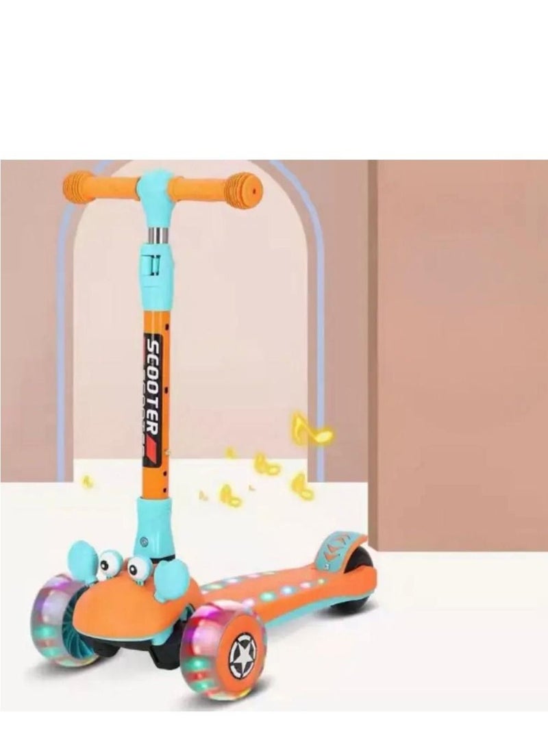 Kids Tripod Folding Scooter with Adjustable Height Anti-Slip Surface Flashing Wheel Lights for Boys and Girls 3 to 12 Years Old - Image 2