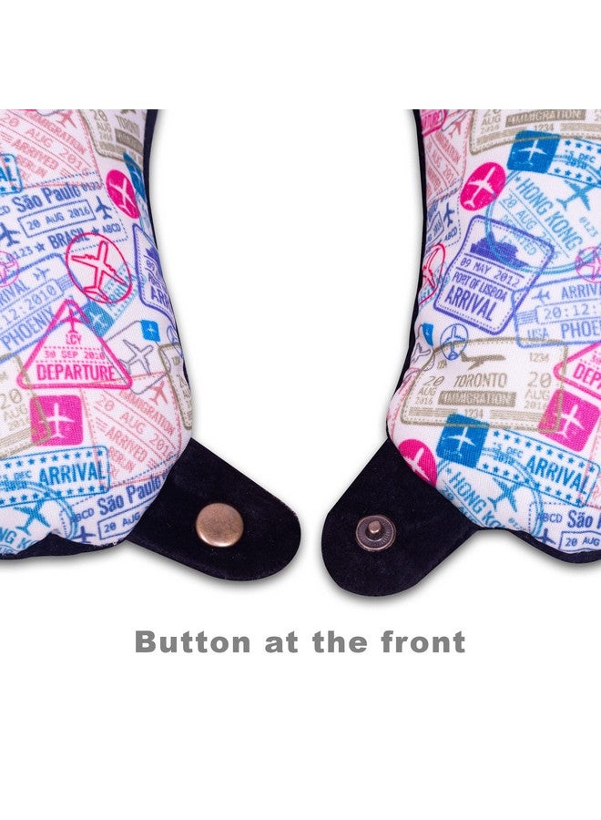 HOOPY Travel Neck Pillow in Soft Fabric for Head, Neck, Shoulder Support Filled with Soft Memory Foam Filling | Multi Purpose Neck Pillow| Neck Rest | Neck Pain | Travel Print - Image 2