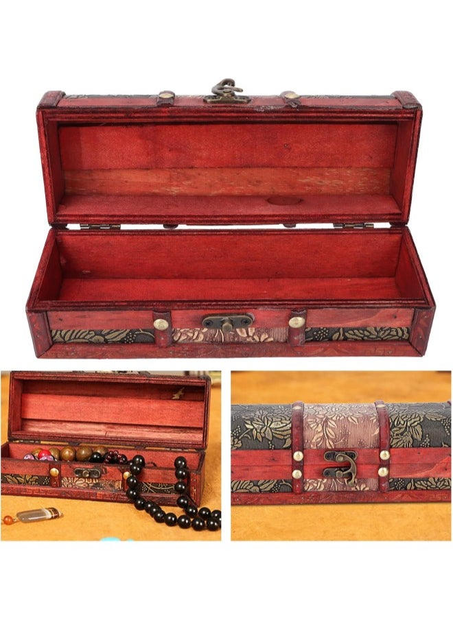 silvercnc Wooden Jewelry Storage Box,Retro Hairpin Necklace Bracelet Organizer Case Exquisite Wood Decorative Box for Home 