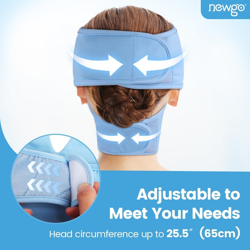 NEWGO Ice Pack Face Ice Mask for Puffy Eyes, Cooling Face Mask Reusable with Thick Gel Pad in Forehead & Eye Zones for Migraines, Post-Surgery, Redness, Allergy Swelling Pain Relief - Image 5