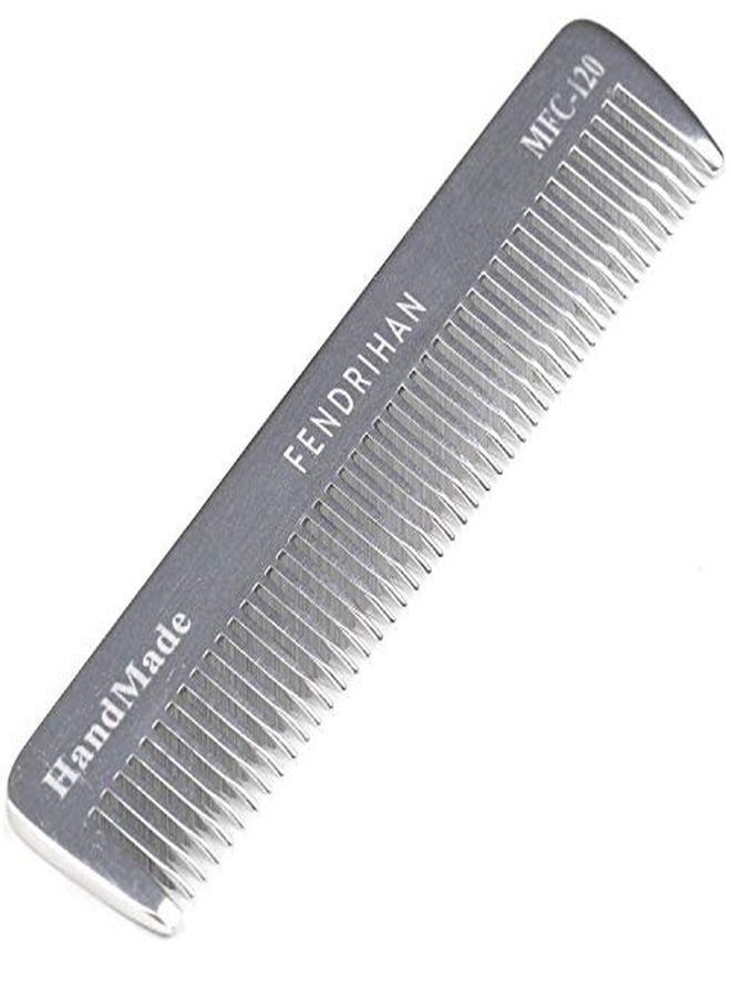 Fendrihan Small 4.6" Sturdy Metal Fine Tooth Barber Pocket Grooming Comb - Image 1