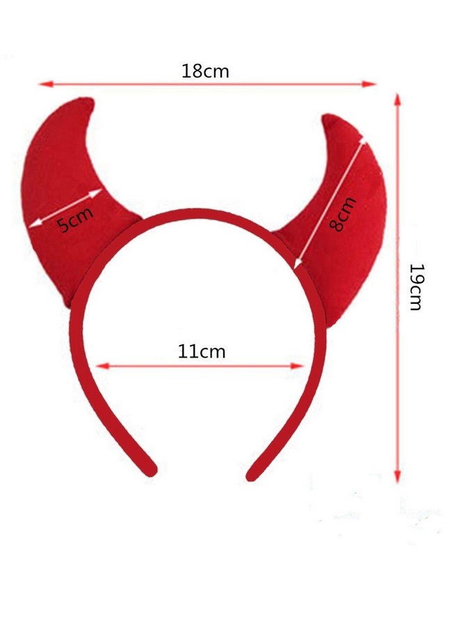 Dzrige Red Devil Costume Accessories Set Devil Horn Headband Tail Bowtie Costume Kit For Halloween Masquerade Carnival Birthday Party Cosplay - Image 2
