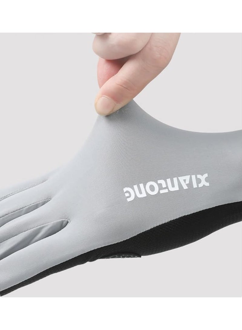 SYOSI UV Sun Protection Ice-Silk Driving Gloves for Men's & Women's, Non-Slip Touchscreen Gloves for Cycling and Riding(Black) - Image 4