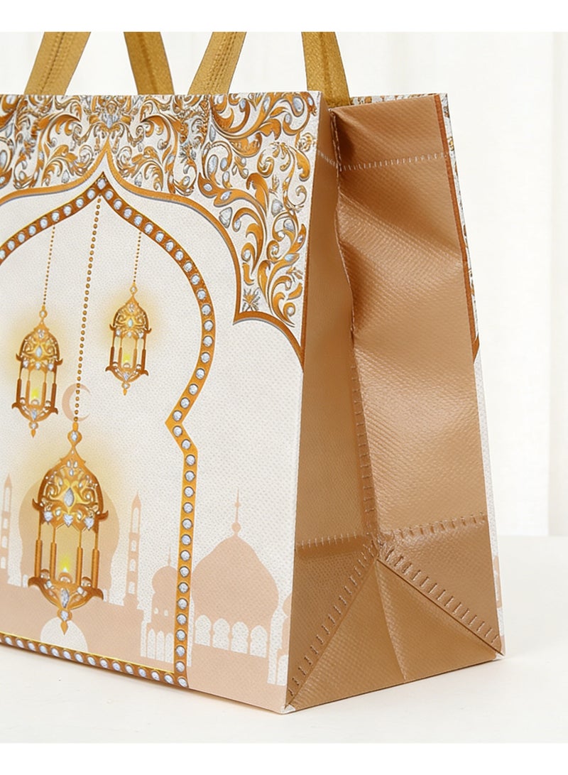 حقائب هدايا، عبوة من 10 قطع، حقائب هدايا غير منسوجة قابلة لإعادة الاستخدام، حقائب هدايا العيد مع مقابض لحفلات عيد مبارك لتغليف مستلزمات الحفلات - Image 3