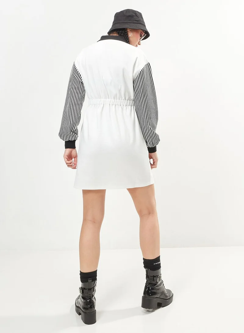SP Characters Snoopy Print Polo Neck Dress