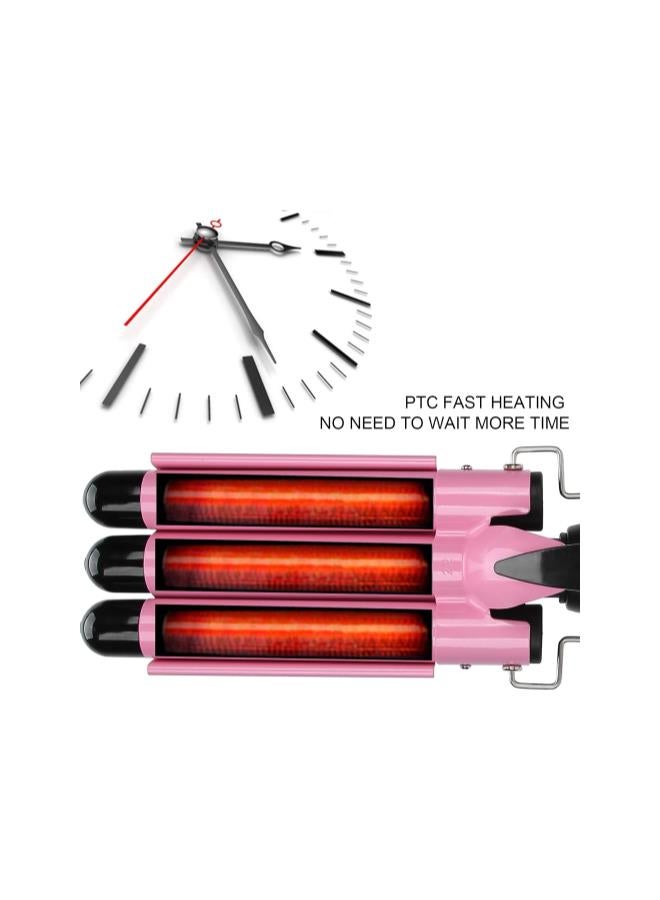 silvercnc 3 Barrel Hair Curling Iron Ceramic, Three Stick Curler Water Ripple Perm Tool Triple Pipe Hair Curler Egg Roll Head Hair Styling Tools Curling Iron (110V~240V)(US-28mm)  - Image 2