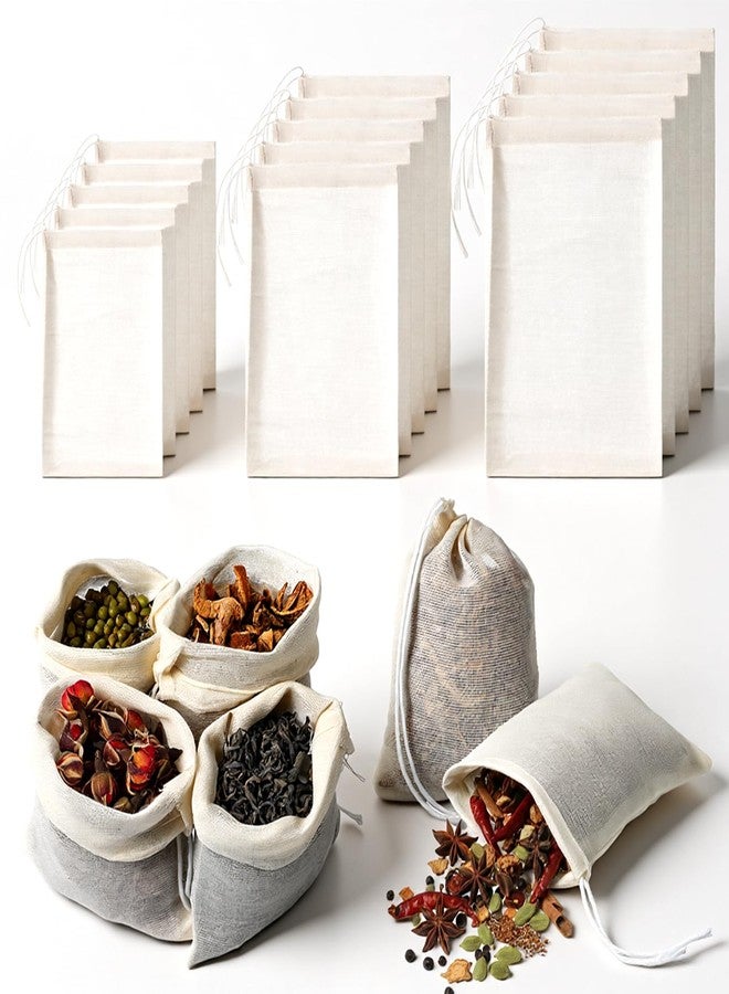 Matwsec 30 Pcs Bath Tea Bags Reusable Tea Bags for Loose Tea Empty Muslin Sachet Bag with Drawstring Spice Bag for Cooking, Straining Soups, Cold Brew Coffee, Diy Sachets - Image 1