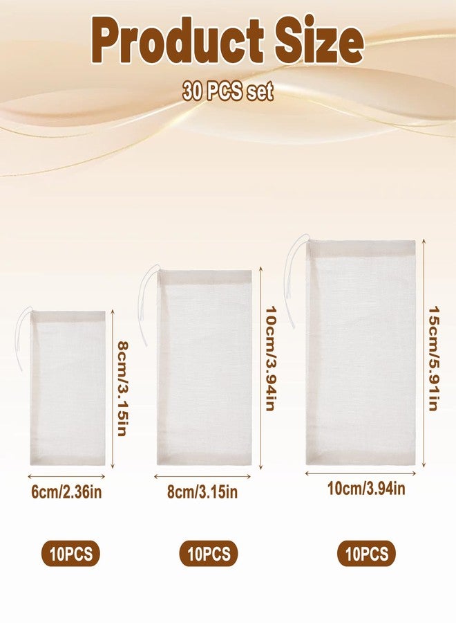 Matwsec 30 Pcs Bath Tea Bags Reusable Tea Bags for Loose Tea Empty Muslin Sachet Bag with Drawstring Spice Bag for Cooking, Straining Soups, Cold Brew Coffee, Diy Sachets - Image 2