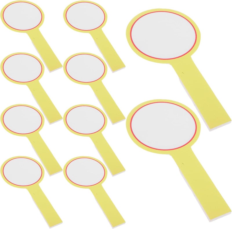 Handheld Dry Erase Scoreboard Paddles 10pcs 10x20cm Yellow Foam Board Single-Sided Reusable Writing Boards for Classroom Voting and Teaching - Image 1