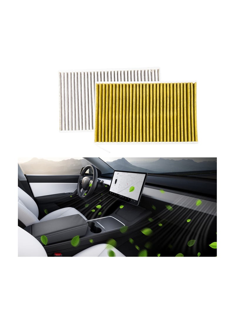 Excefore Air Filter for Tesla Model 3 Filter Accessories, Replacement Cabin Air Filter for Model 3/Y 2017-2023, with Activated Carbon Replacement Cabin Air Intake Filter (2 Pcs) - Image 2
