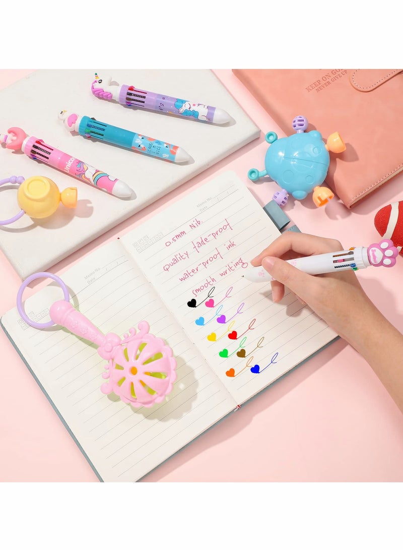 Excefore Ballpoint Pen, 24 Pack 0.5mm 10-in-1 Multicolor Ballpoint Pen 10 Colors Retractable Ballpoint Pens - Image 3