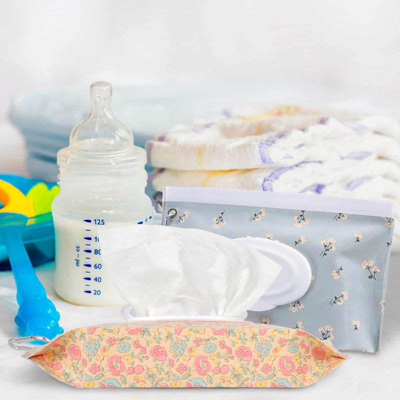 YAHUIPEIUS 2Packs Baby Wipes Dispenser Portable Baby Wipe Holder Refillable Wet Wipes Container Reusable Travel Wipes Case, Keeps Wipes Fresh(Blue) - Image 3