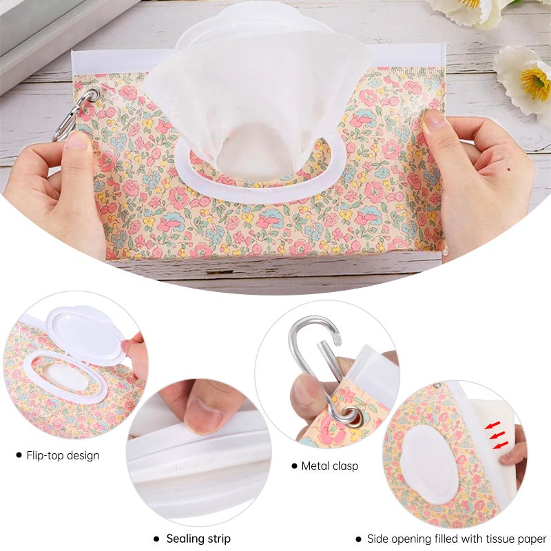 YAHUIPEIUS 2Packs Baby Wipes Dispenser Portable Baby Wipe Holder Refillable Wet Wipes Container Reusable Travel Wipes Case, Keeps Wipes Fresh(Blue) - Image 5