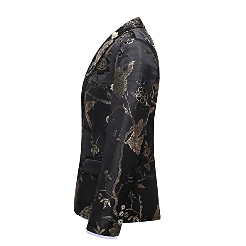 SWOTGdoby Boys Gold Paisley Floral Suit Tuxedo Slim Fit Embroidery 3 Pieces Suit Set Blazer Vest Pants - Image 3