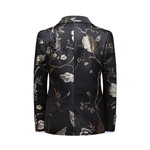 SWOTGdoby Boys Gold Paisley Floral Suit Tuxedo Slim Fit Embroidery 3 Pieces Suit Set Blazer Vest Pants - Image 4