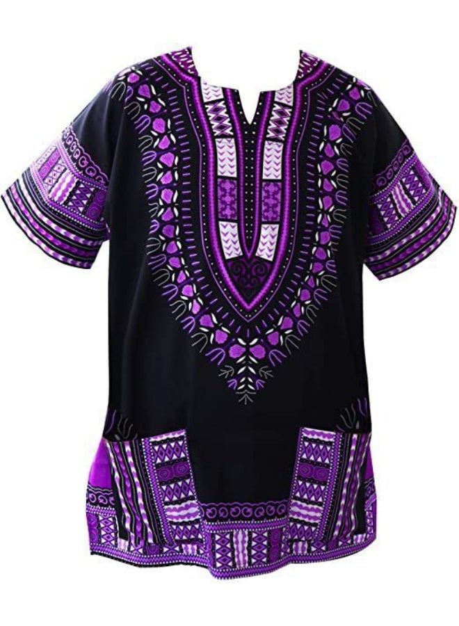 RaanPahMuang قميص ران باه موانغ، قطن داشيكي أفريقي فاتح للجنسين - Image 1