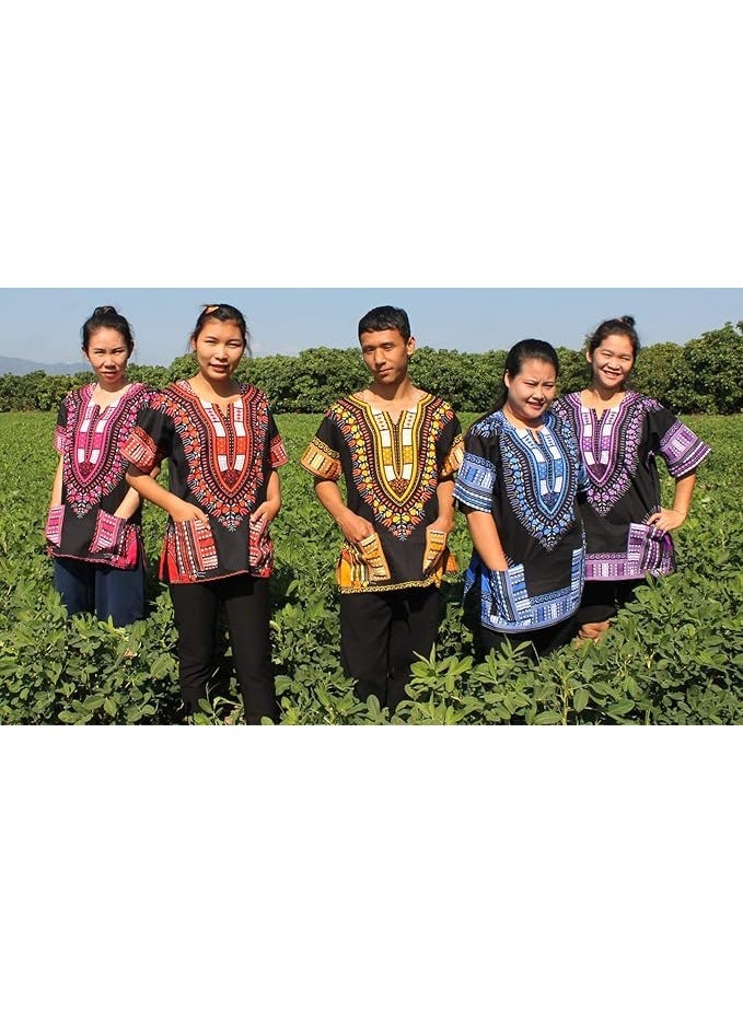 RaanPahMuang قميص ران باه موانغ، قطن داشيكي أفريقي فاتح للجنسين - Image 5