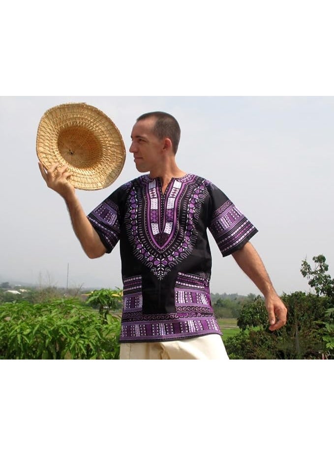 RaanPahMuang قميص ران باه موانغ، قطن داشيكي أفريقي فاتح للجنسين - Image 3