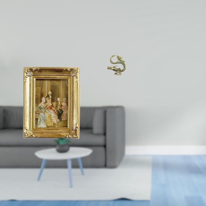 Photo Frame Resin Picture Frame Stand Hanger Card Display Brass Chinese Sculpture Mini Figurine Handcrafted Material Decorative Piece Suitable - Image 3