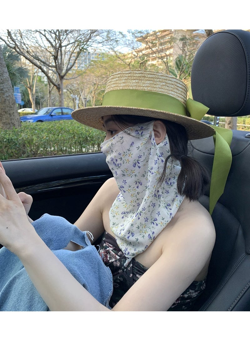 Goolsky Neck Sun Protection Triangle Scarf – Thin UV Blocking Veil Women Elegant Ice Silk Breathable Outdoor Sunshade Mask - Image 1