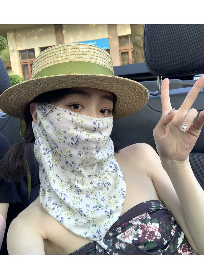 Goolsky Neck Sun Protection Triangle Scarf – Thin UV Blocking Veil Women Elegant Ice Silk Breathable Outdoor Sunshade Mask - Image 3