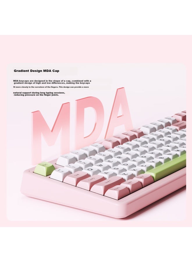 Ausdom H98 Mechanical Keyboard With Three Modes, Silent Customized Gasket Keyboard, Multi-layer Soundproofing, Hot-swappable Full Key Bluetooth Gaming Office Computer Keyboard - Sakura Language - Image 4
